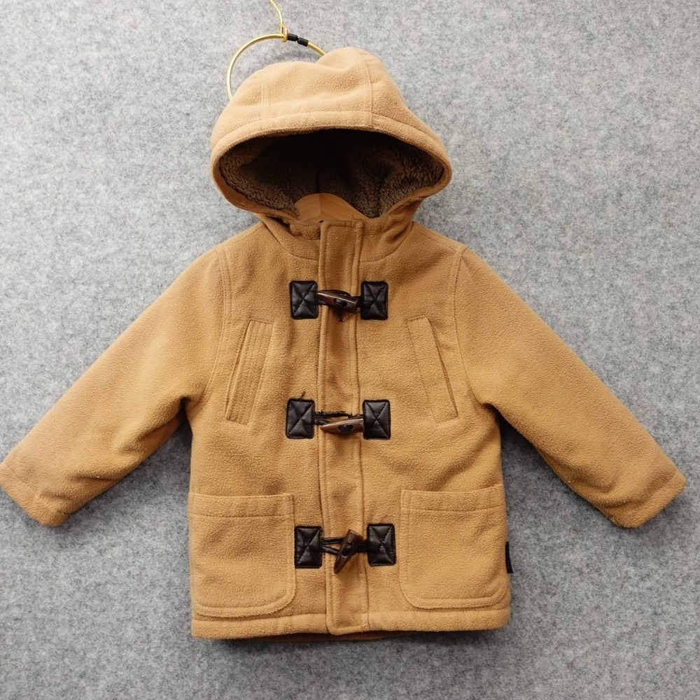 Duffle Coat Toddlers 3T Camel Wool Fleece Hoodie Sherpa Winter Jacket HAWKE CO